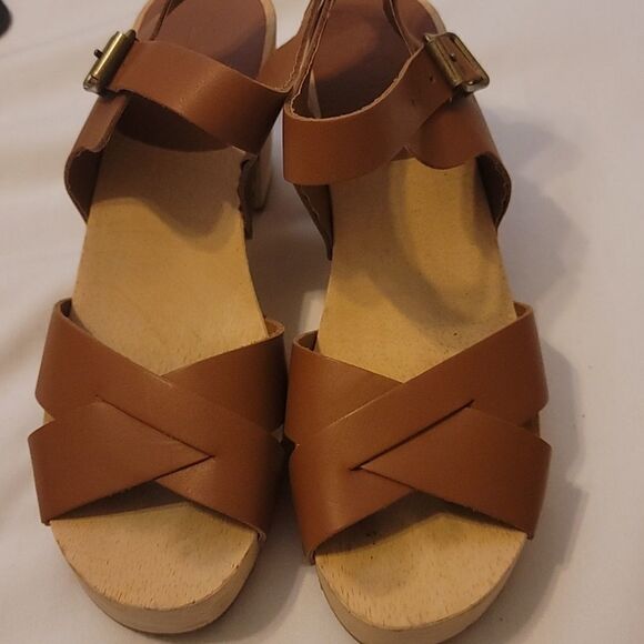 Loft leather wooden platforms size 8 - Picture 3 of 12